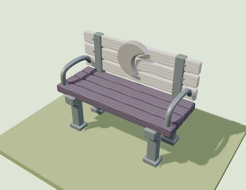 Crescent Silver Bench